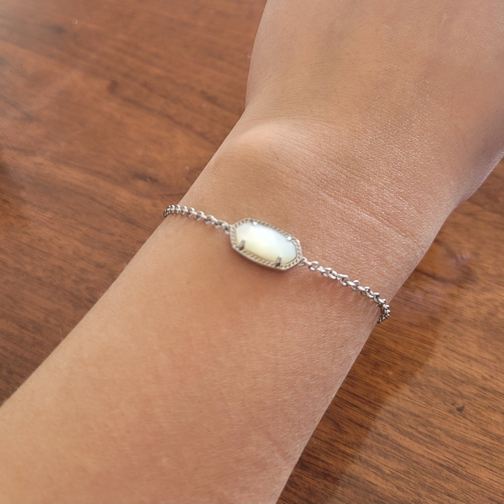 Kendra Scott | Silver Bracelet with White Stone